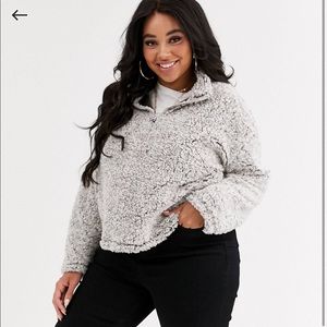 Curve half zip teddy sweater